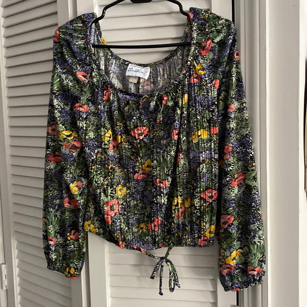Off shoulder Vintage Sue Brett floral top, Sz M